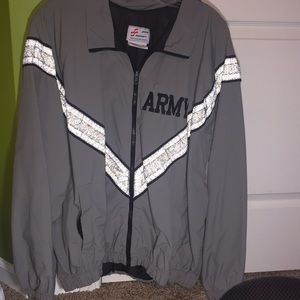 MENS ARMY WINDBREAKER WITH REFLECTIVE STRIP